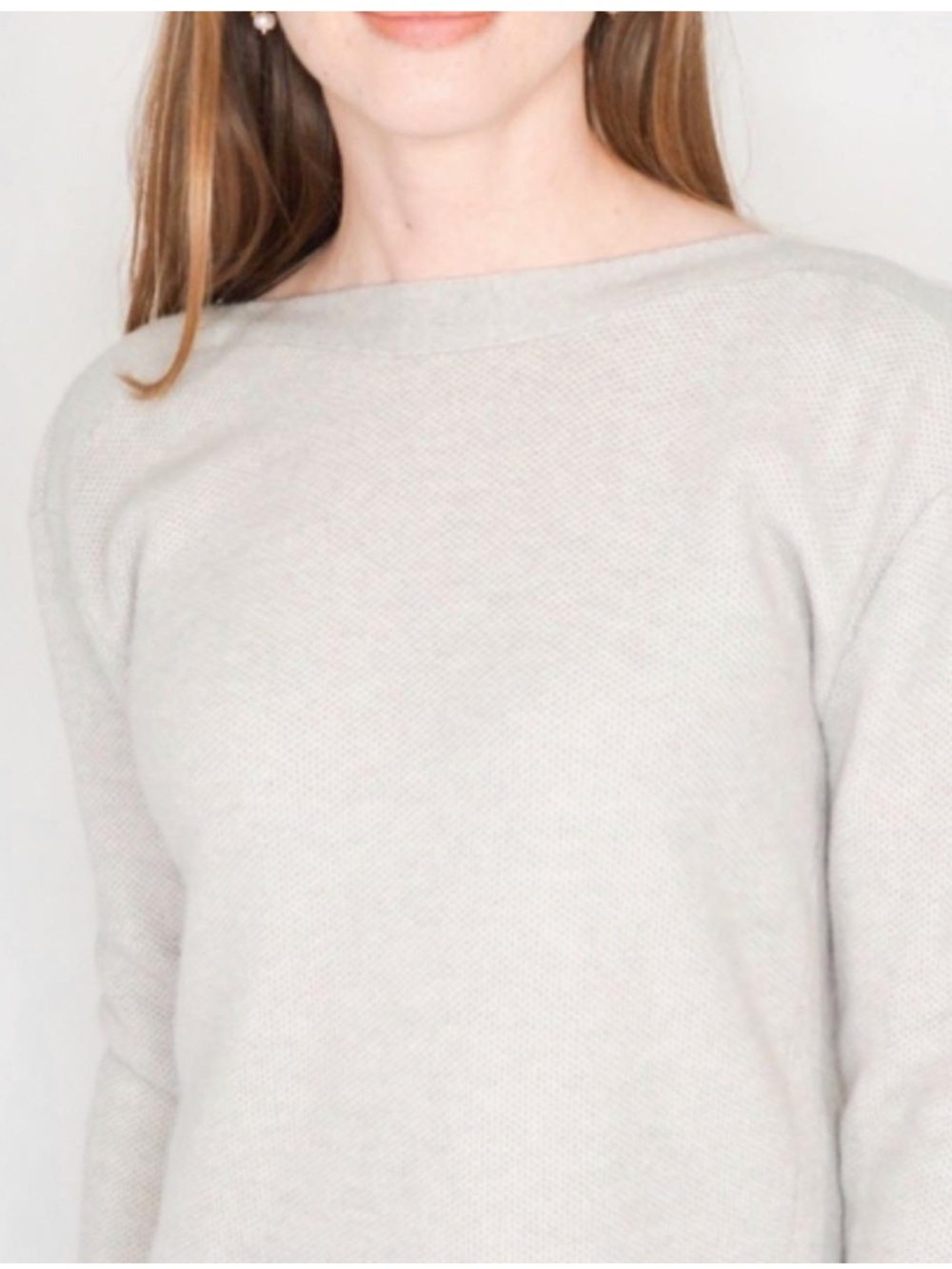 Club Monaco Cashmere Light Gray Drape-Back Women’s Sweater - Picture 5 of 6